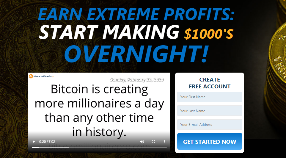 Bitcoin Millionaire Pro signup